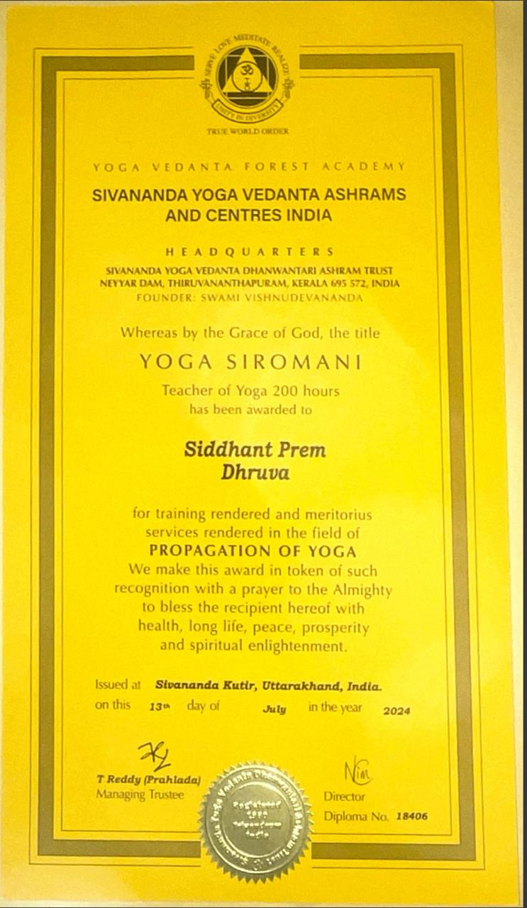 Yoga Certificate