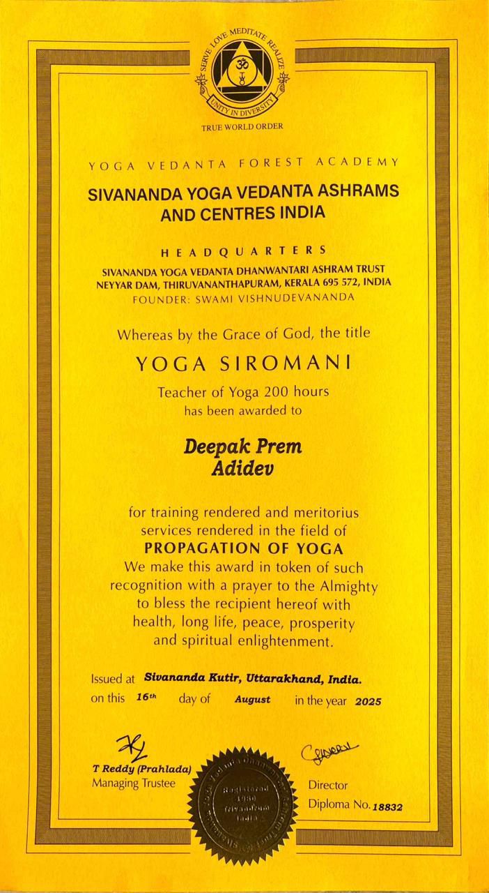 Yoga Certificate